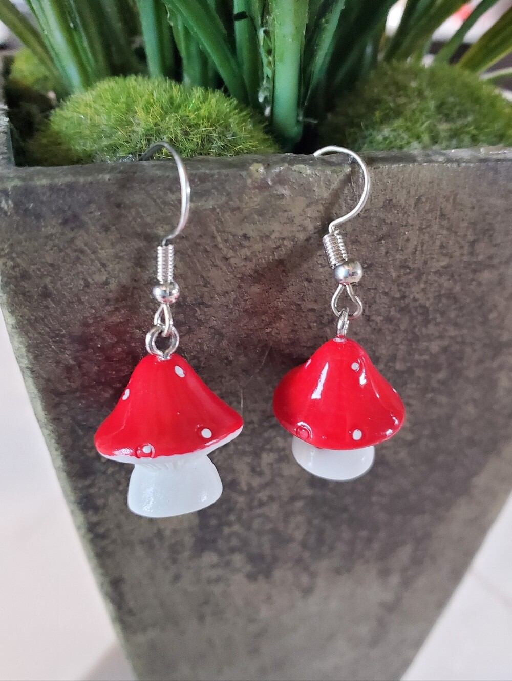 Red Mushroom Earrings